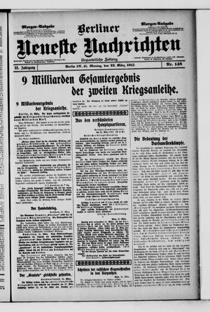 Berliner neueste Nachrichten on Mar 22, 1915