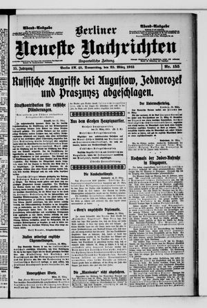 Berliner neueste Nachrichten vom 25.03.1915
