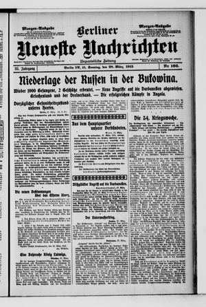 Berliner Neueste Nachrichten vom 28.03.1915