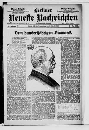 Berliner Neueste Nachrichten on Apr 1, 1915