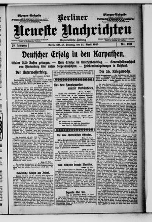 Berliner Neueste Nachrichten vom 11.04.1915