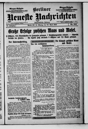 Berliner Neueste Nachrichten vom 12.04.1915