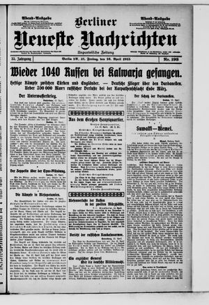 Berliner Neueste Nachrichten on Apr 16, 1915