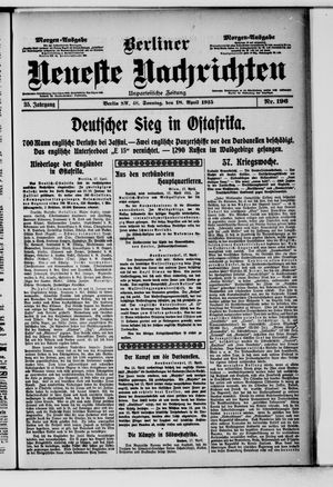 Berliner Neueste Nachrichten vom 18.04.1915