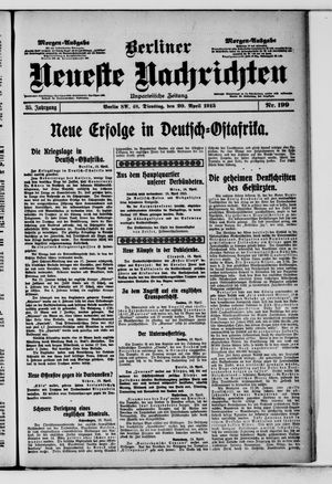 Berliner Neueste Nachrichten on Apr 20, 1915