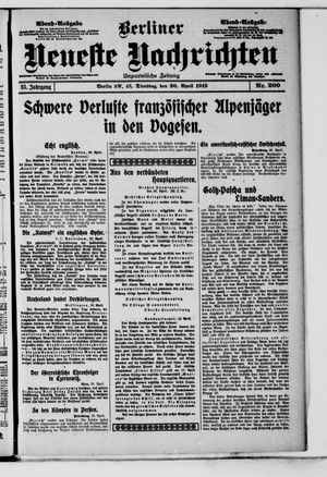 Berliner Neueste Nachrichten on Apr 20, 1915
