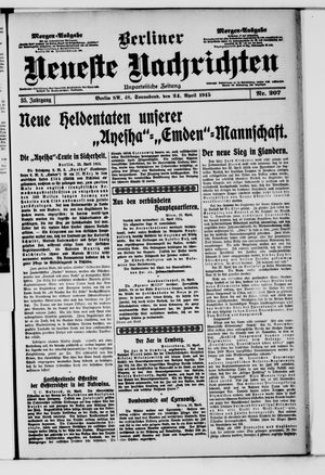 Berliner Neueste Nachrichten on Apr 24, 1915