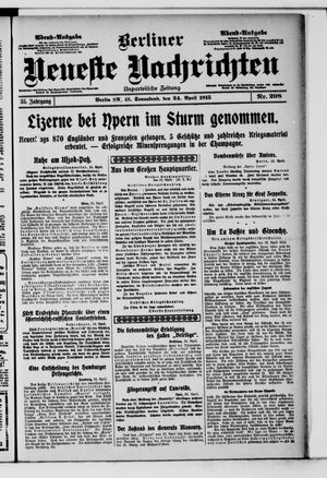 Berliner Neueste Nachrichten on Apr 24, 1915