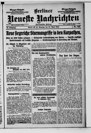 Berliner Neueste Nachrichten vom 27.04.1915