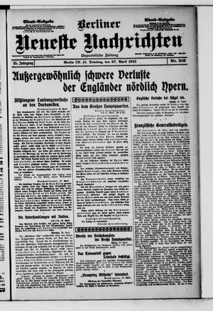 Berliner Neueste Nachrichten vom 27.04.1915