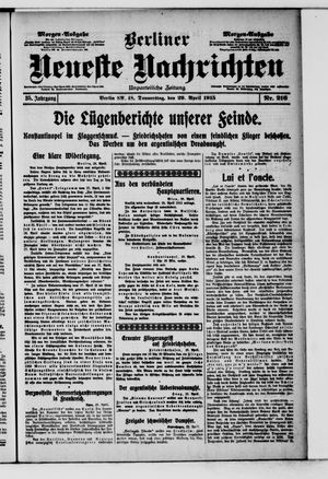 Berliner Neueste Nachrichten vom 29.04.1915
