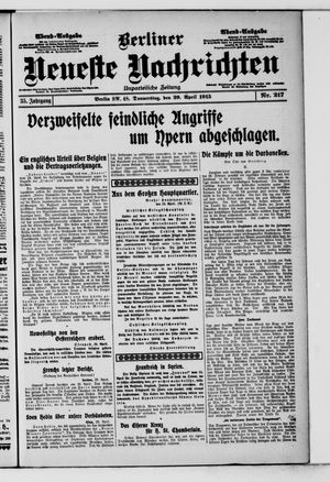 Berliner Neueste Nachrichten vom 29.04.1915