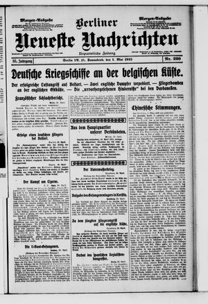 Berliner Neueste Nachrichten on May 1, 1915