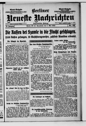 Berliner Neueste Nachrichten on May 1, 1915