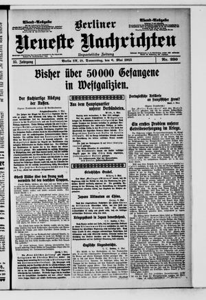 Berliner Neueste Nachrichten vom 06.05.1915