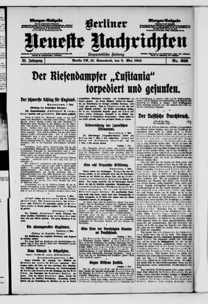 Berliner Neueste Nachrichten vom 08.05.1915
