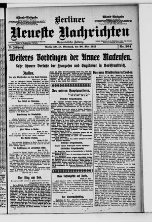 Berliner Neueste Nachrichten vom 26.05.1915