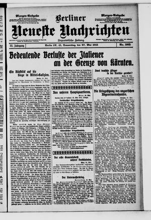 Berliner Neueste Nachrichten vom 27.05.1915
