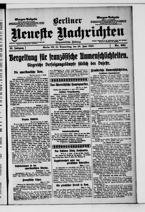 Berliner Neueste Nachrichten vom 10.06.1915