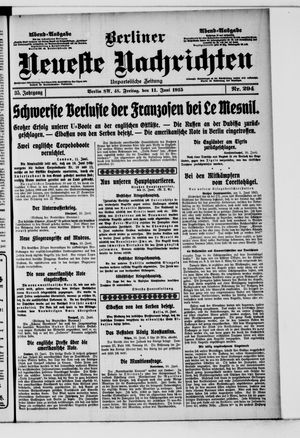 Berliner Neueste Nachrichten vom 11.06.1915