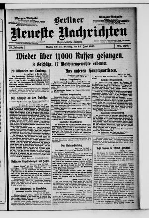 Berliner Neueste Nachrichten vom 14.06.1915