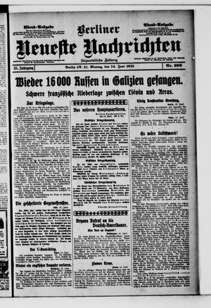 Berliner Neueste Nachrichten vom 14.06.1915