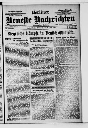 Berliner Neueste Nachrichten on Jun 16, 1915