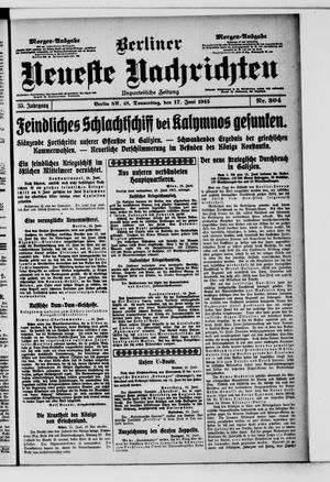 Berliner Neueste Nachrichten vom 17.06.1915