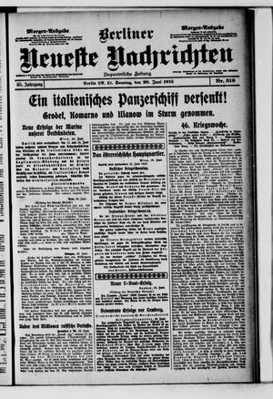 Berliner Neueste Nachrichten vom 20.06.1915
