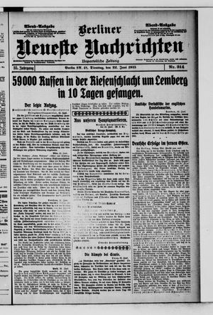 Berliner Neueste Nachrichten vom 22.06.1915