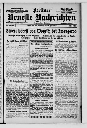 Berliner Neueste Nachrichten on Jul 21, 1915