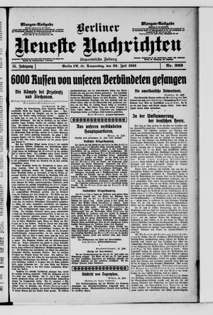 Berliner Neueste Nachrichten vom 22.07.1915