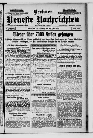 Berliner Neueste Nachrichten vom 27.07.1915