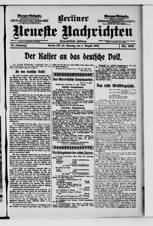 Berliner Neueste Nachrichten vom 01.08.1915