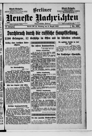 Berliner Neueste Nachrichten vom 03.08.1915