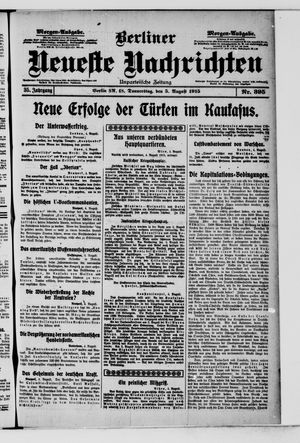 Berliner Neueste Nachrichten on Aug 5, 1915