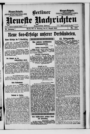 Berliner Neueste Nachrichten vom 08.08.1915
