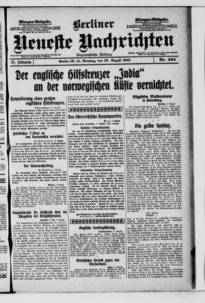 Berliner Neueste Nachrichten on Aug 10, 1915