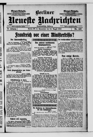 Berliner Neueste Nachrichten vom 14.08.1915
