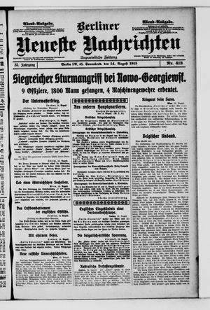 Berliner Neueste Nachrichten vom 14.08.1915