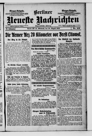 Berliner Neueste Nachrichten vom 18.08.1915