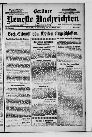 Berliner Neueste Nachrichten vom 19.08.1915