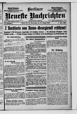 Berliner Neueste Nachrichten vom 19.08.1915