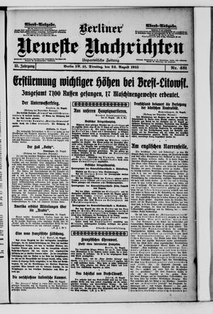 Berliner Neueste Nachrichten vom 24.08.1915