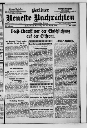 Berliner Neueste Nachrichten vom 26.08.1915
