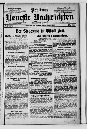 Berliner Neueste Nachrichten vom 30.08.1915