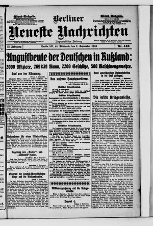 Berliner Neueste Nachrichten vom 01.09.1915