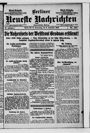 Berliner Neueste Nachrichten vom 02.09.1915