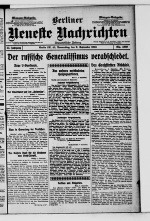 Berliner Neueste Nachrichten vom 09.09.1915