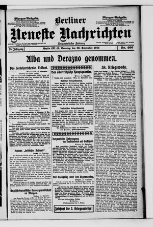 Berliner Neueste Nachrichten vom 12.09.1915
